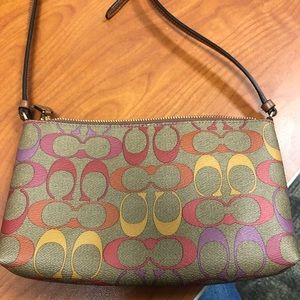 Classic coach print small crossbody bag